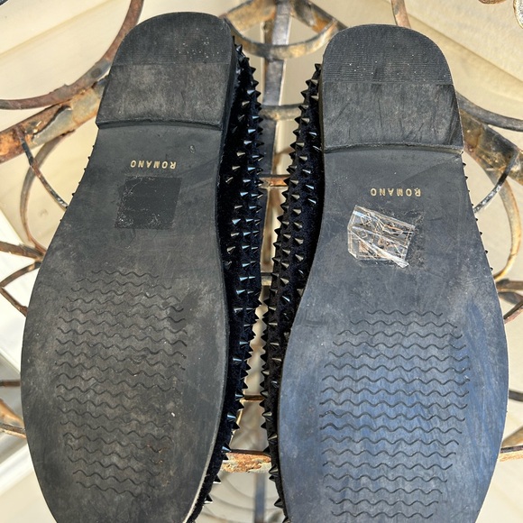 Kids Romano Black Velvet Studded Loafers- Size 35/2.5 - Picture 7 of 8